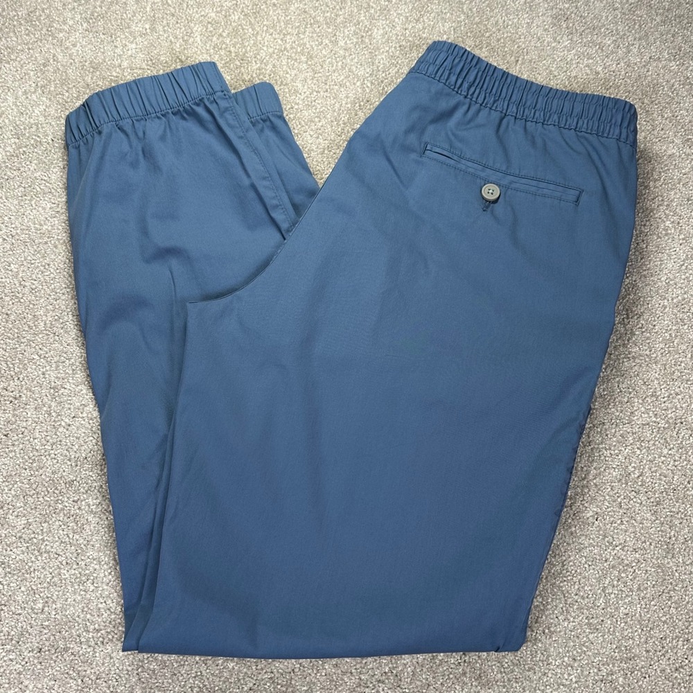 Caribbean 36x32 Jogger Pants Mens Blue  Elastic Waist Drawstring Cotton Blend LG